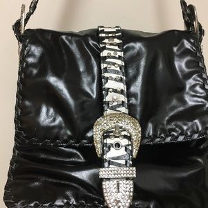 Crossbody Purse Tohe Fznd tote Black rhinestones